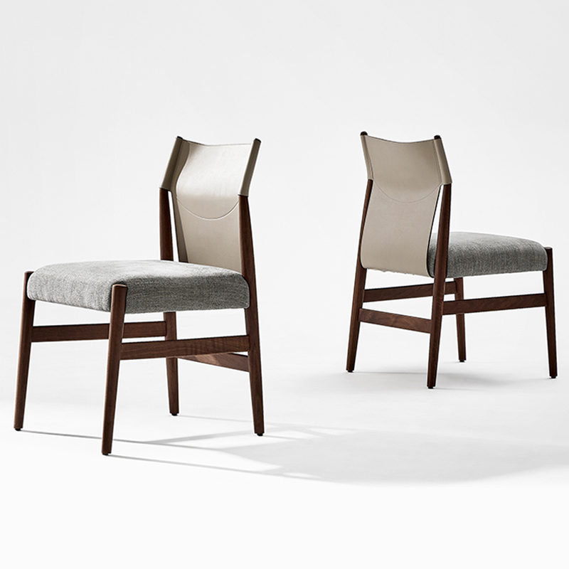 Everos Solid Wood Kitchen Chairs Modern Fabric Dining Chair