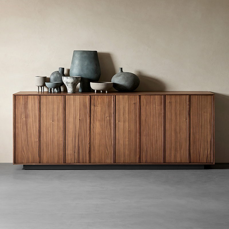 Everos Storage Cabinet Contemporary Walnut Sideboard-Afurnitek