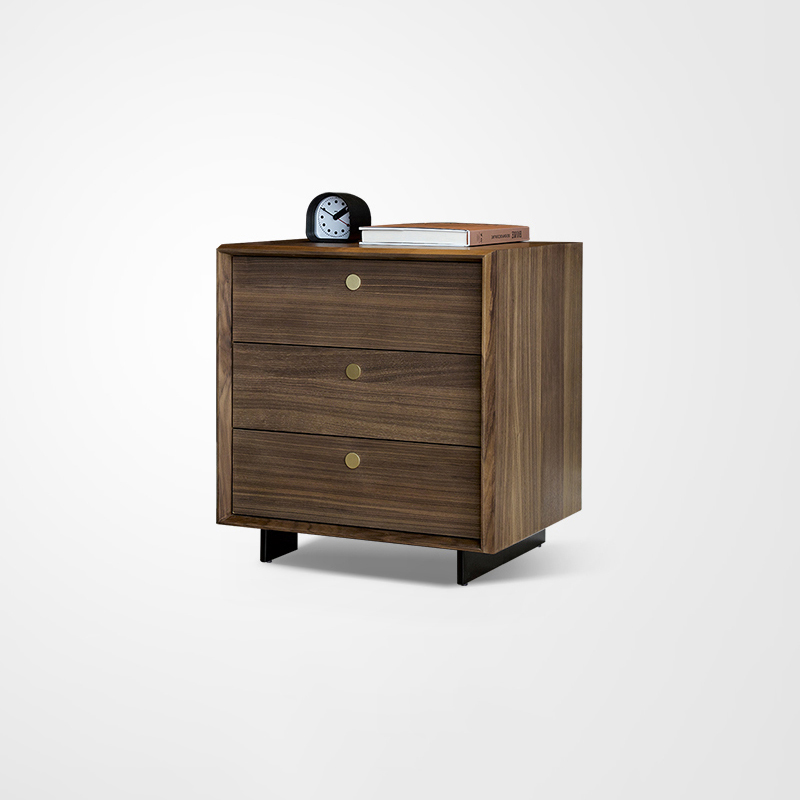 Everos Wooden 3-Drawer Nightstand Modern Bedside Table