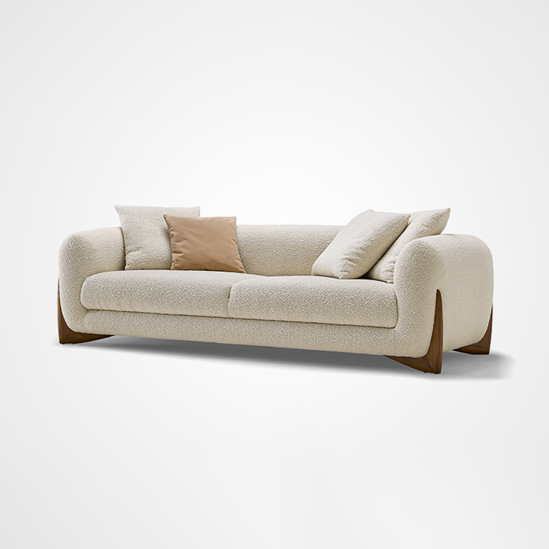 Lavee Minimalist Couch Snowflake Fleece Fabric Sofa for 3