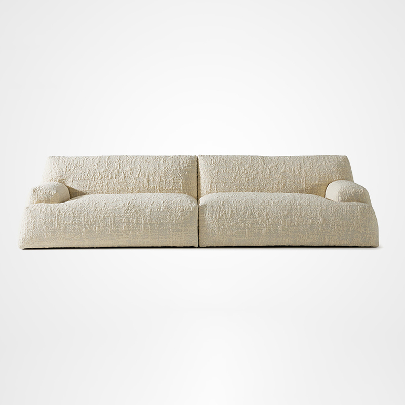 Abisco Modern Couches Beige Jacquard Fabric Modular Sofa