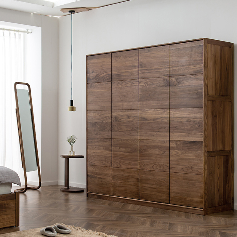 Jonet Walnut Armoires Wardrobes | 100% Natural Solid Wood-Afurnitek