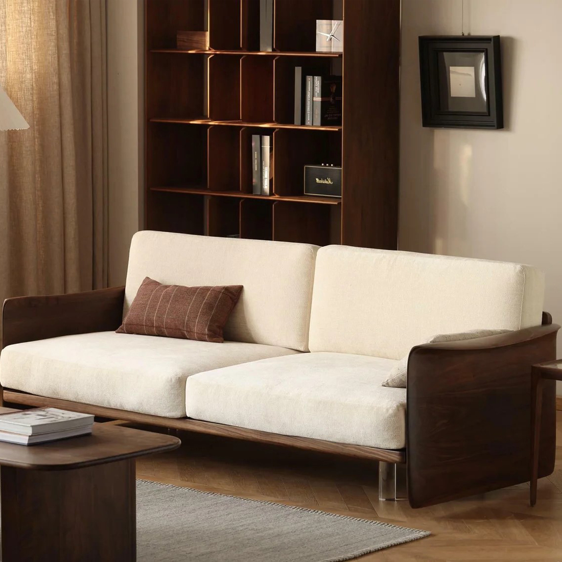 Lavee Nordic Modern Wooden & Fabric Sofa-Afurnitek