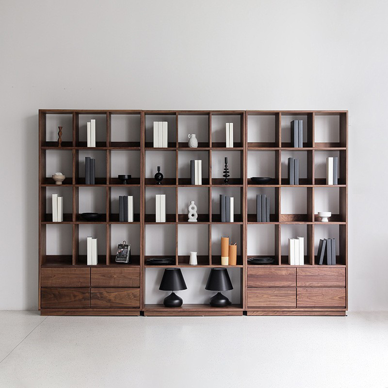 Mid-Century Modern Book Shelf Solid Wood Bookcase-Afurnitek