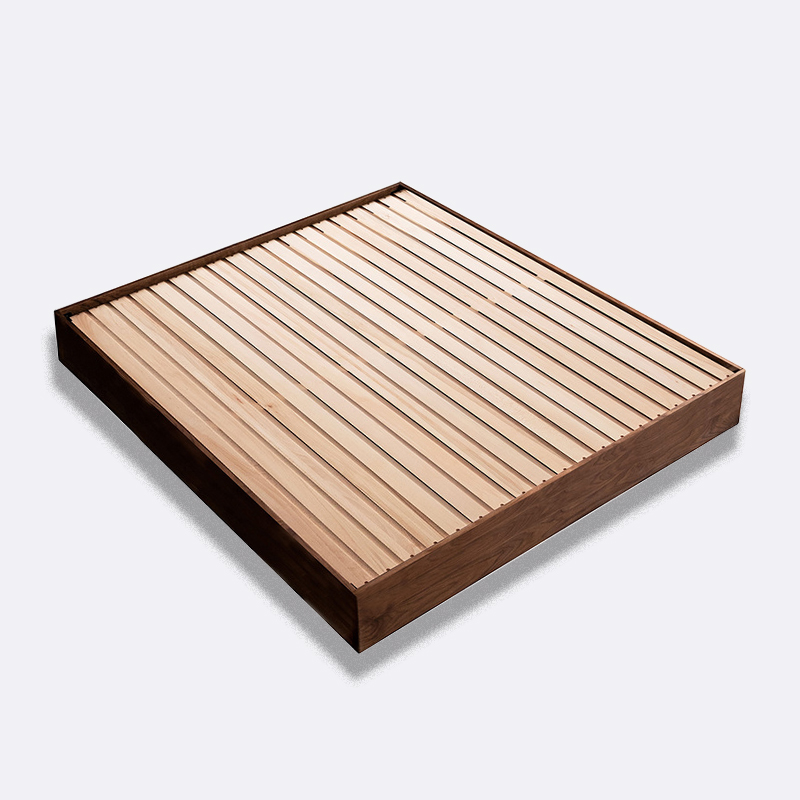 Modern Minimalism Low Platform Solid Wood Bed Without Headboard