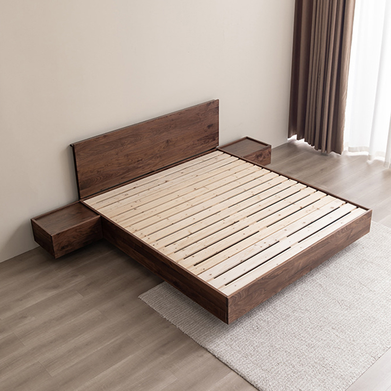 Modern Simple Solid Wood Platform Storage Bed Frame