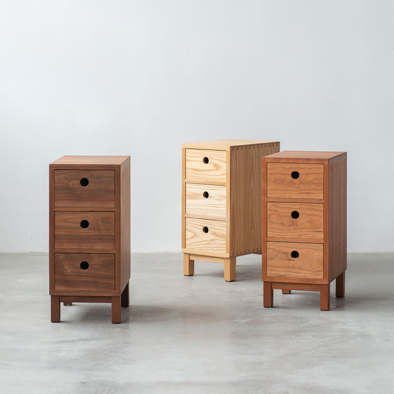 Thoma Narrow-Style Wood 3-Drawer Nightstand-Afurnitek