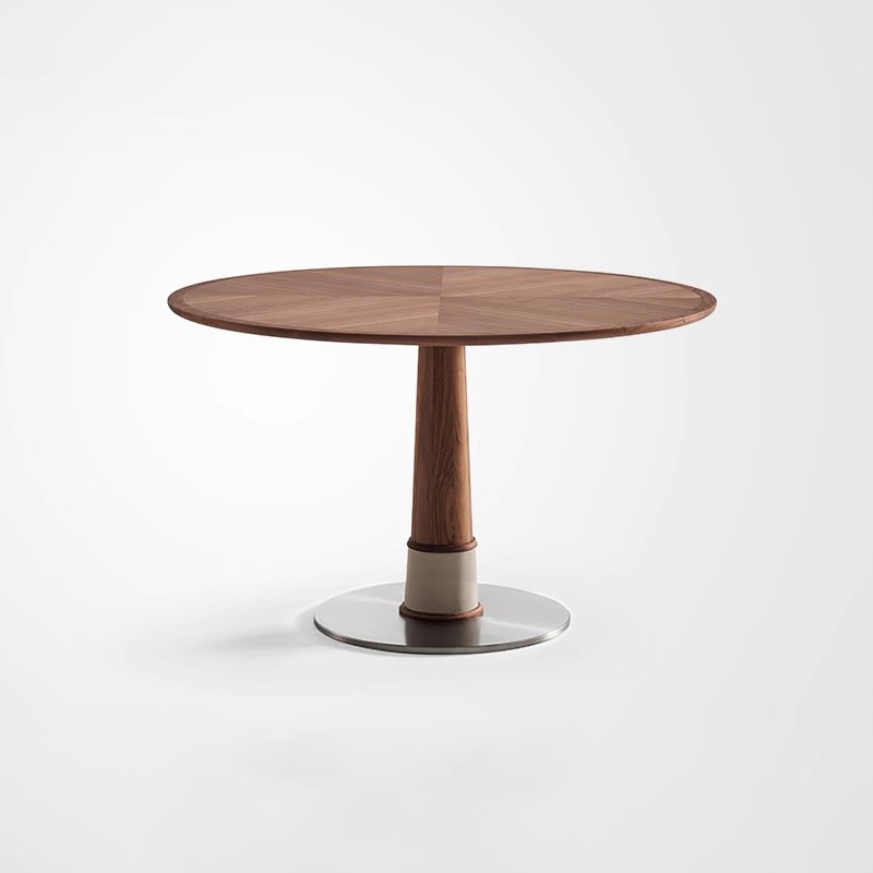 Paros Modern Circular Kitchen Tables Walnut Round Dining Table