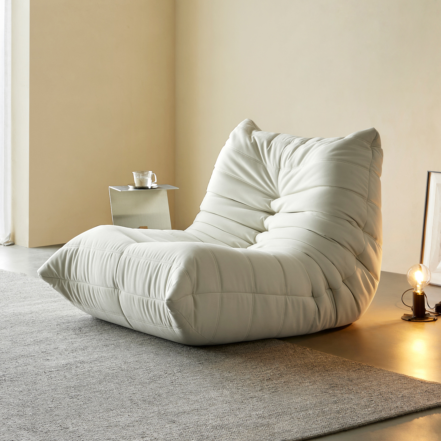 Peros Modern Backrest Lazy Floor Sofa Leathaire Togo Modular Lounge Sofa