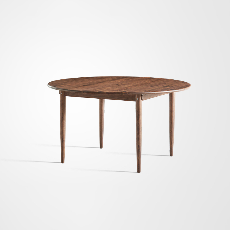 Ceno Modern Kitchen Tables Chairs Set Walnut Round Dining Room Table
