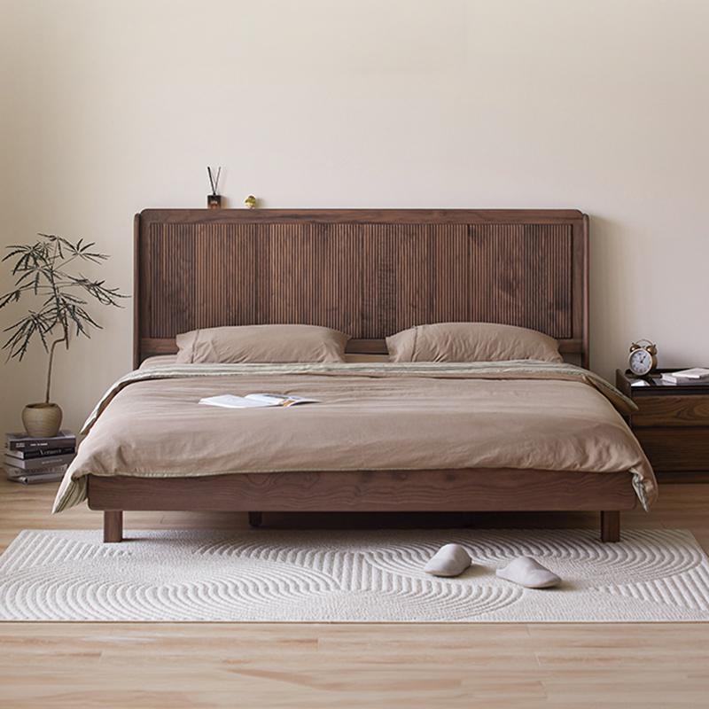 Sanol Solid Wood Bed (with or w/t Headboard)-Afurnitek