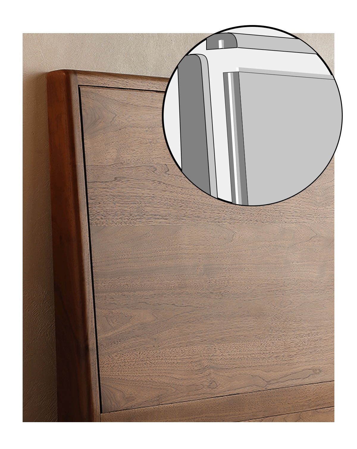 Saria Contemporary Natural Walnut Bed Frame