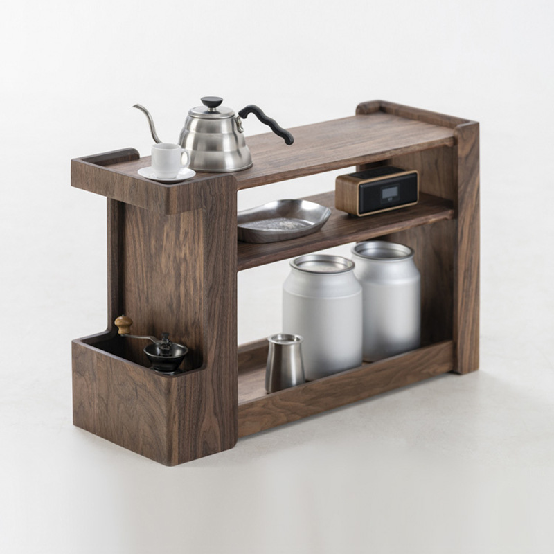Scandinavian Japandi-Style Solid Wood Storage Coffee Table