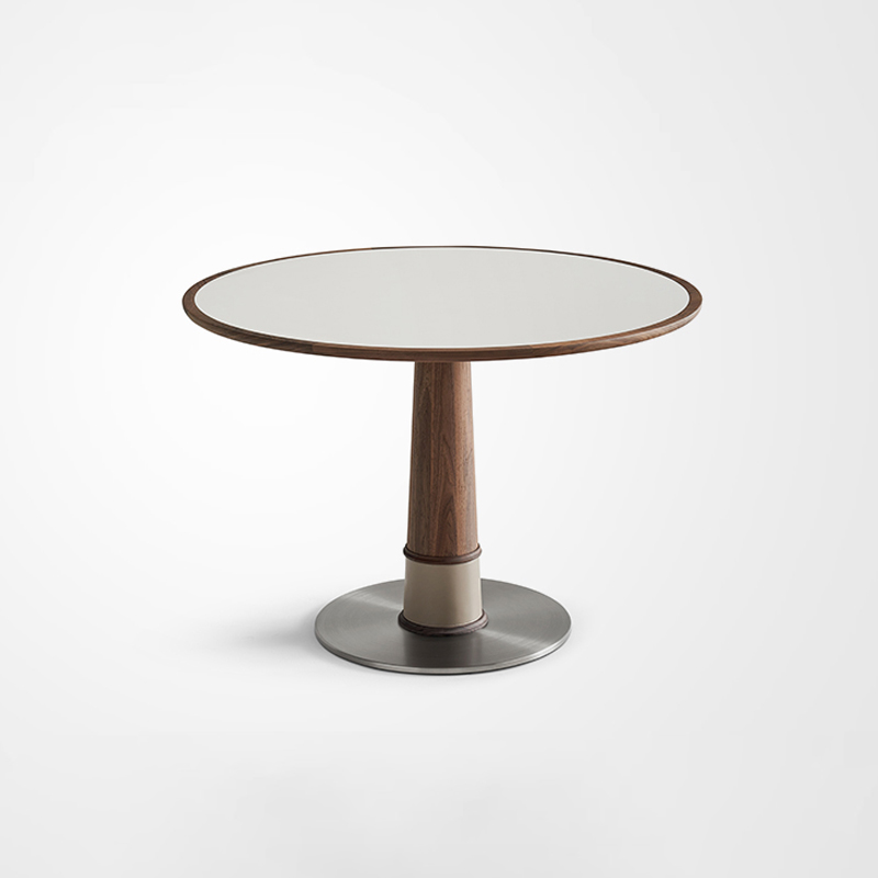 Paros Modern Wood Circular Kitchen Tables Round Matte Slates Dining Table