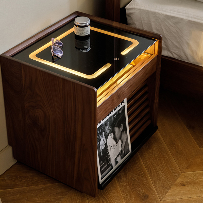 Smart Nightstands Wireless Charging Station and LED Lights