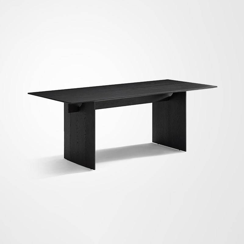 Everos Modern Kitchen Table Sets Solid Wood Oak Dining Table Black