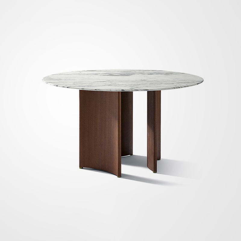 Barlos Kitchen Dining Sets Marble Round Turntable Dining Table with Lazy Susan