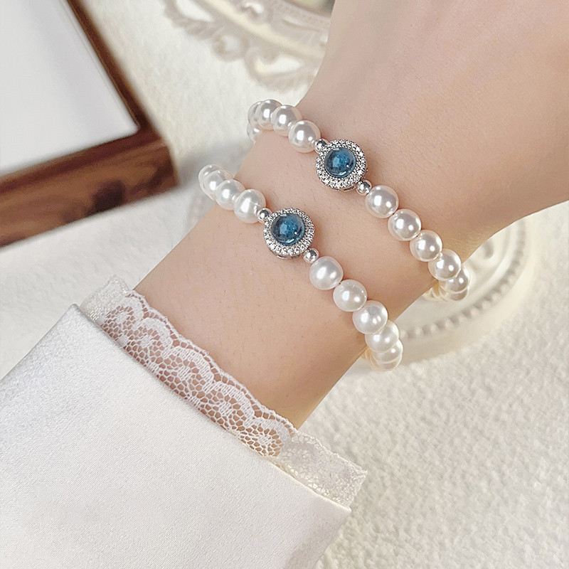 AAAA Akoya Sapphire Crystal Pearl Bracelet