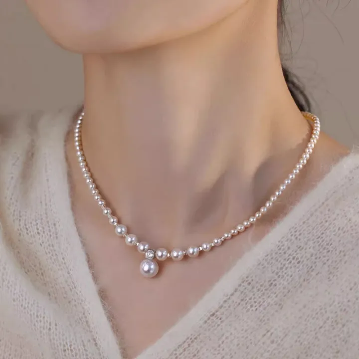 Akoya Pearl Diamond Necklace