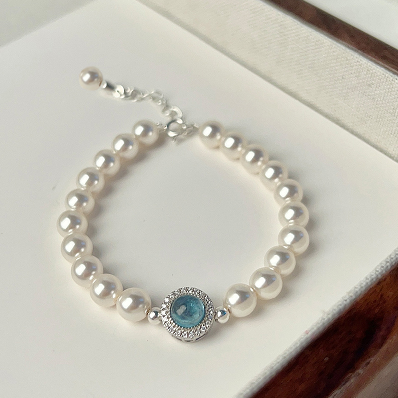 AAAA Akoya Sapphire Crystal Pearl Bracelet