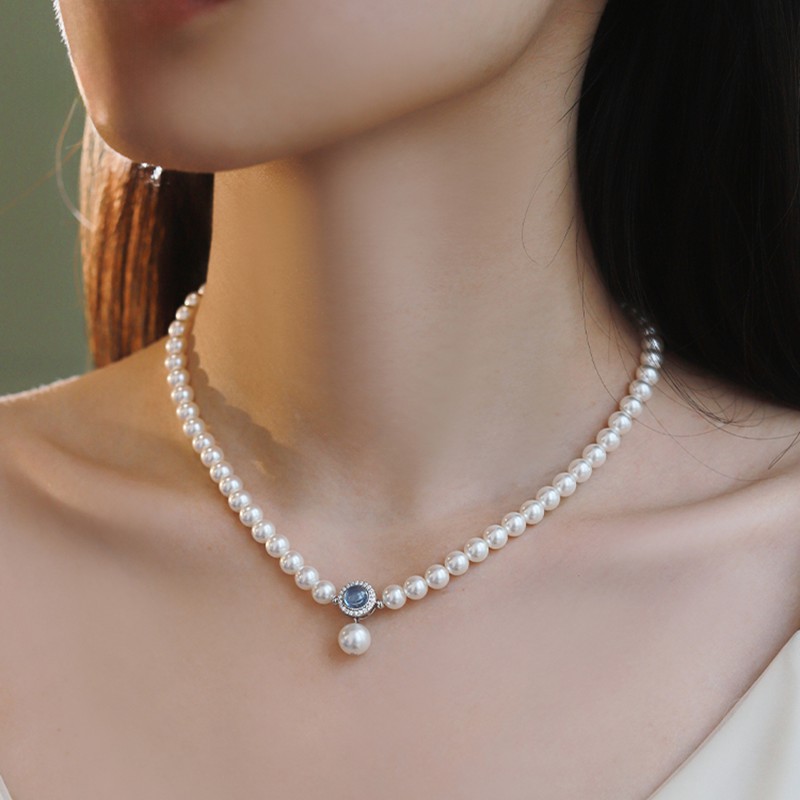 Aquamarine Pearl Set | 925 Sterling Silver