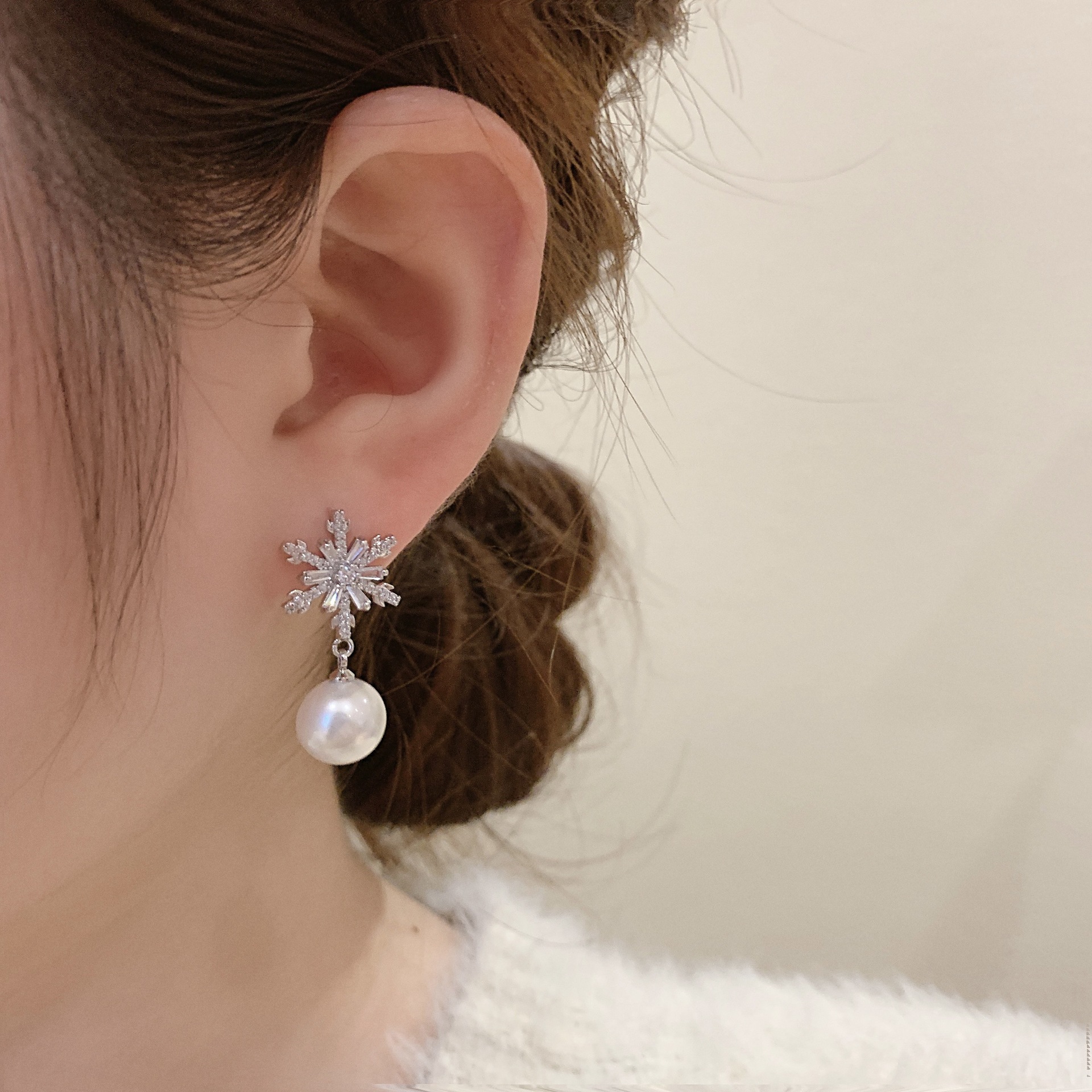 AAAA Akoya Snowflake Pearl Earrings