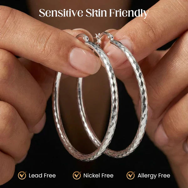 🎉BUY 1 GET 1 FREE(2 Pairs)🎁Diamond-Cut Hoop Earrings for Women – Elegant, Sparkling 💎