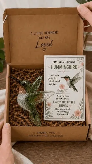 🌸🐝🦛 Emotional Sea Glass Support Animal Gift Set – A Meaningful Little Reminder That You Matter 💕