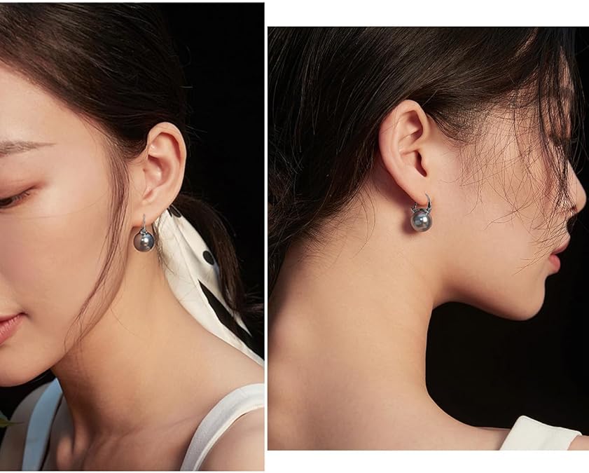 Elegant 925 Sterling Silver Pearl Drop Earrings