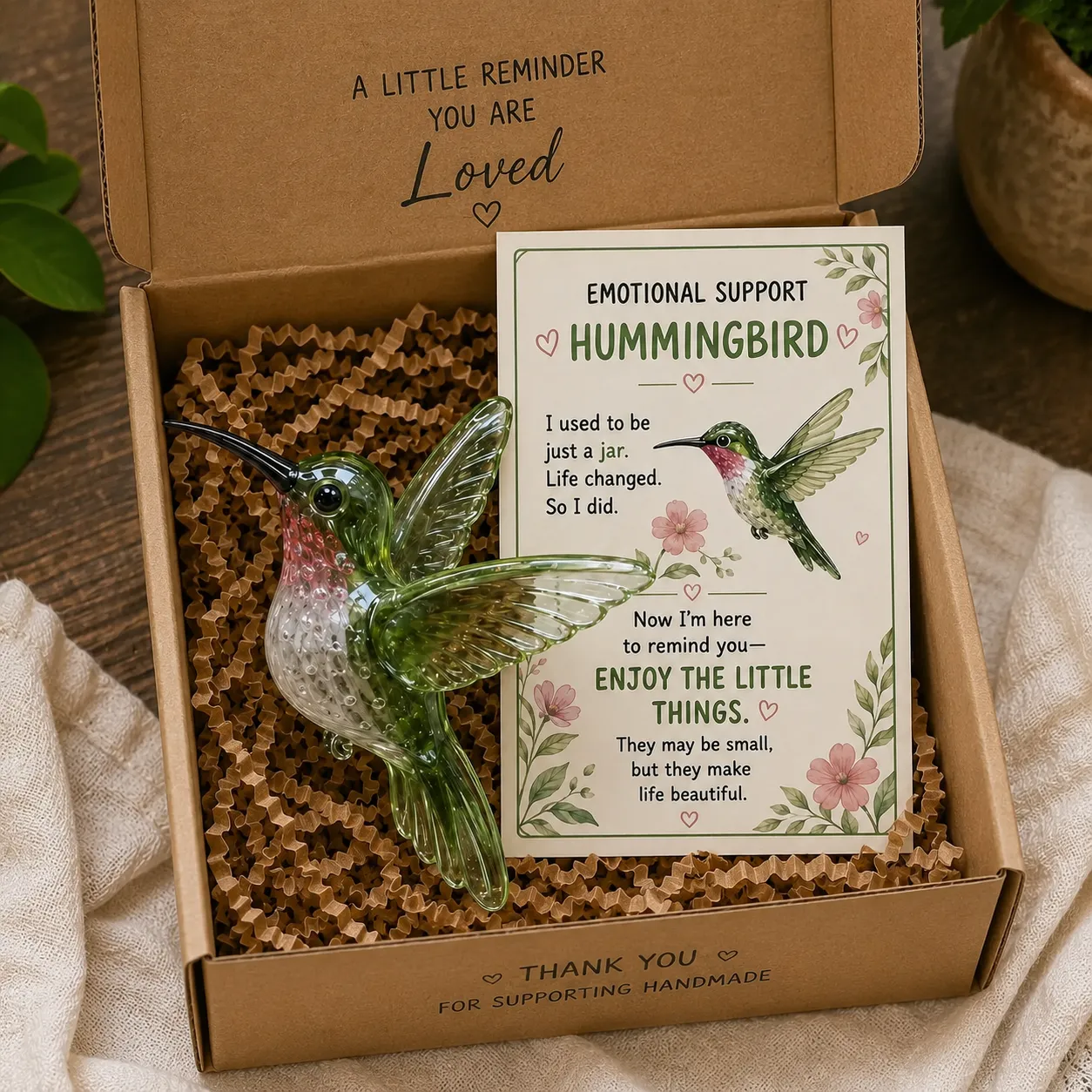 🌸🐝🦛 Emotional Sea Glass Support Animal Gift Set – A Meaningful Little Reminder That You Matter 💕