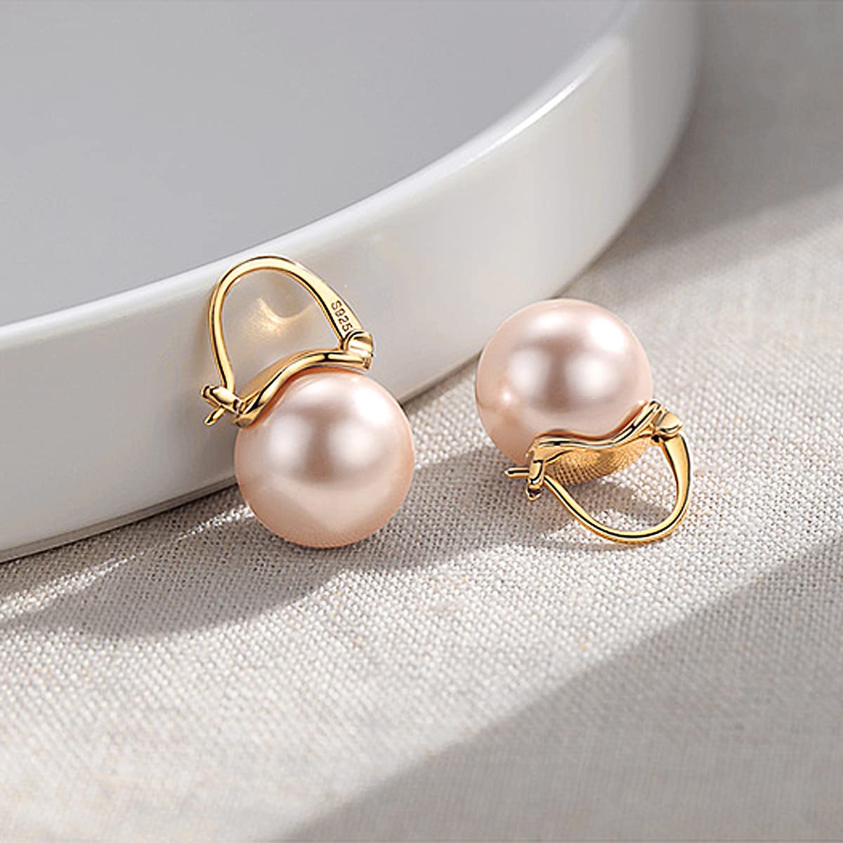 Elegant 925 Sterling Silver Pearl Drop Earrings