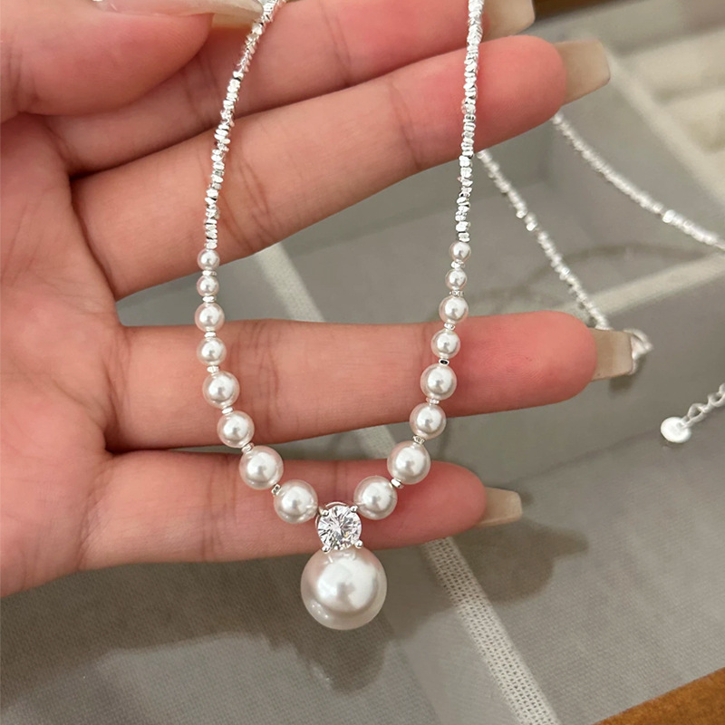⏰Limited Discount Time 40% OFF⏰S925 Sterling Silver Japan Top Akoya Pearl Diamond Necklace