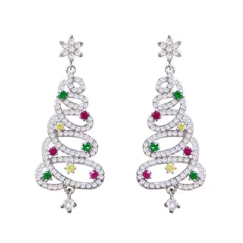 Shiny Christmas Tree Earrings