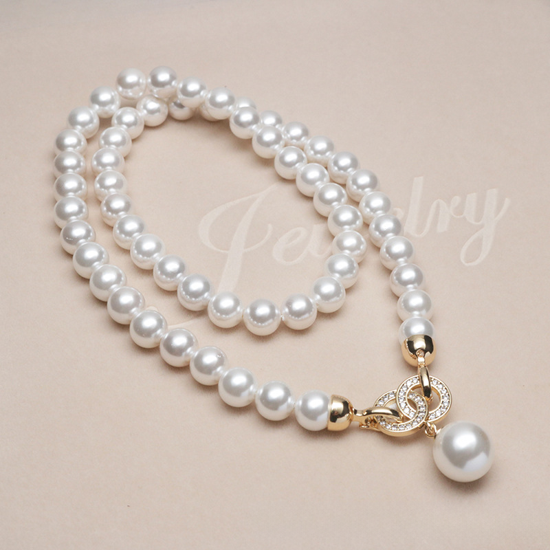Fashionable Pearl Necklace Niche Micro-paved Zircon Pearl Necklace