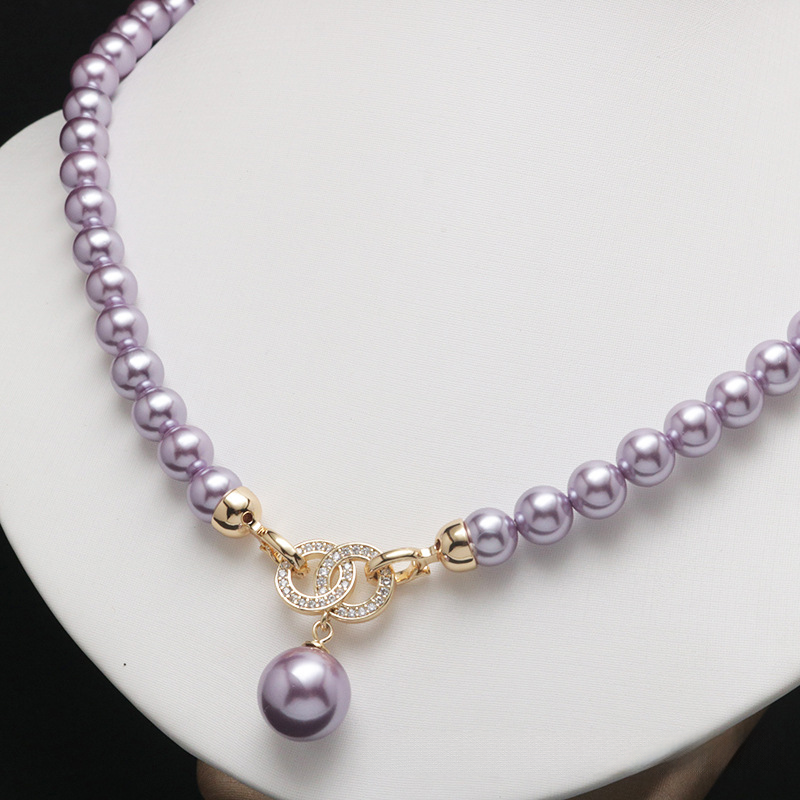 Fashionable Pearl Necklace Niche Micro-paved Zircon Pearl Necklace