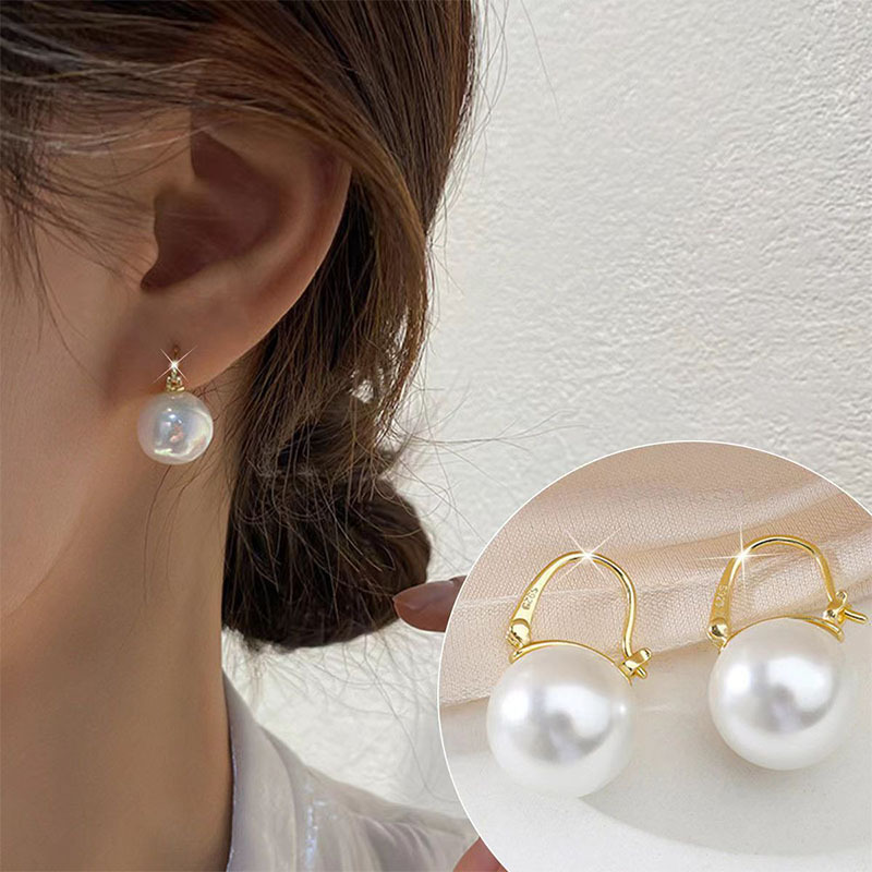 Elegant 925 Sterling Silver Pearl Drop Earrings