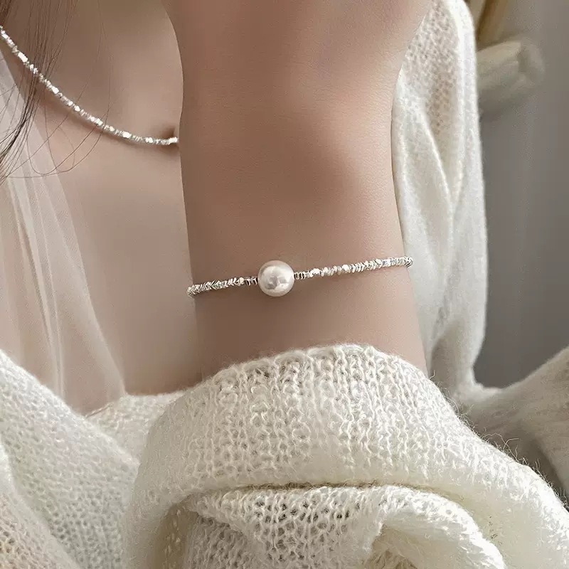 S925 Sterling Silver Japan Top Akoya Pearl Necklace"One Pearl"