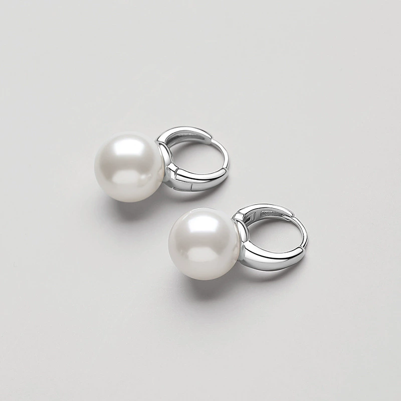 Classic Round Hoop Freshwater Pearl Earrings