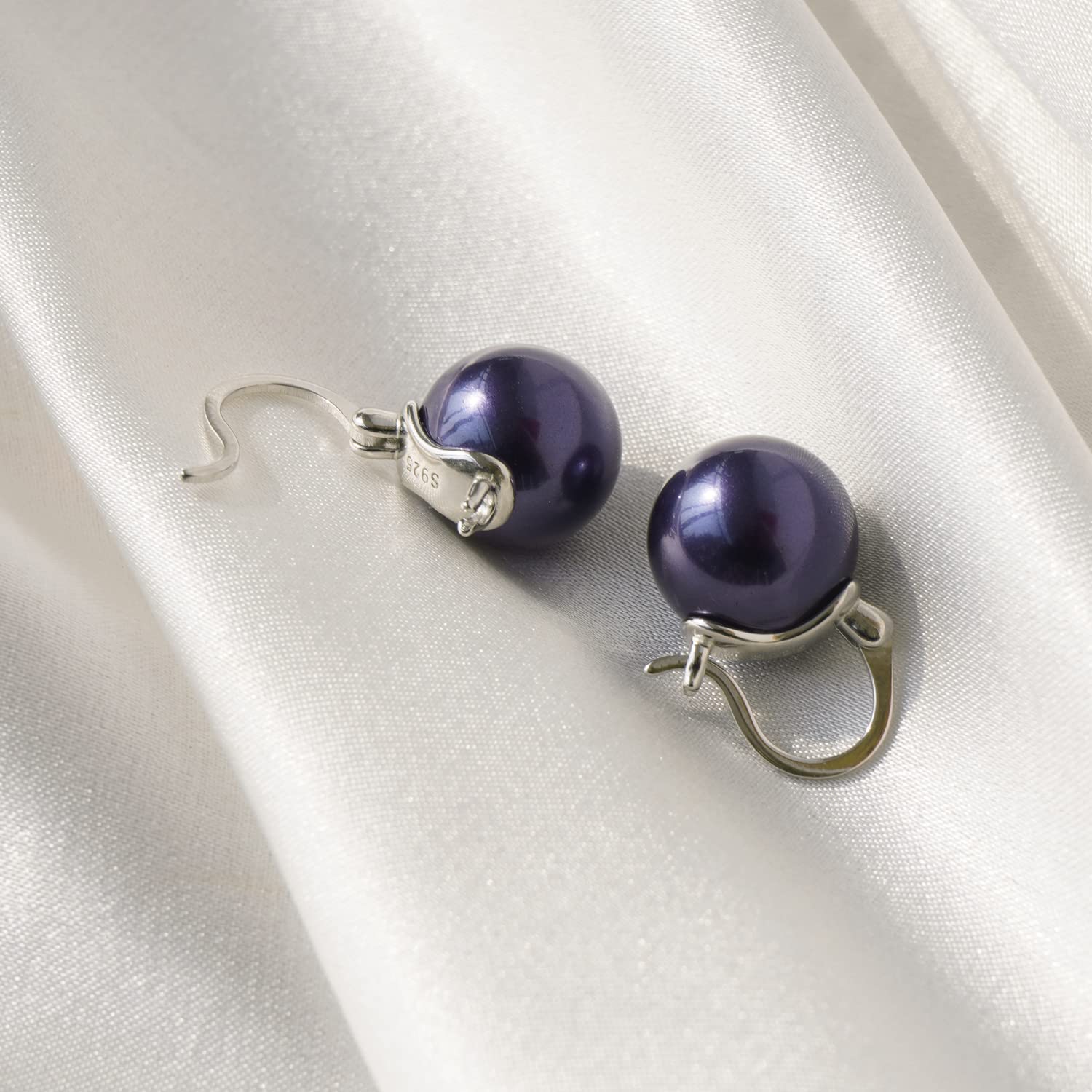 Elegant 925 Sterling Silver Pearl Drop Earrings