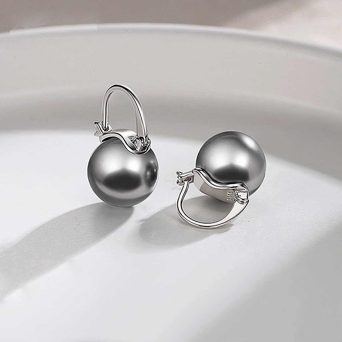 Elegant 925 Sterling Silver Pearl Drop Earrings