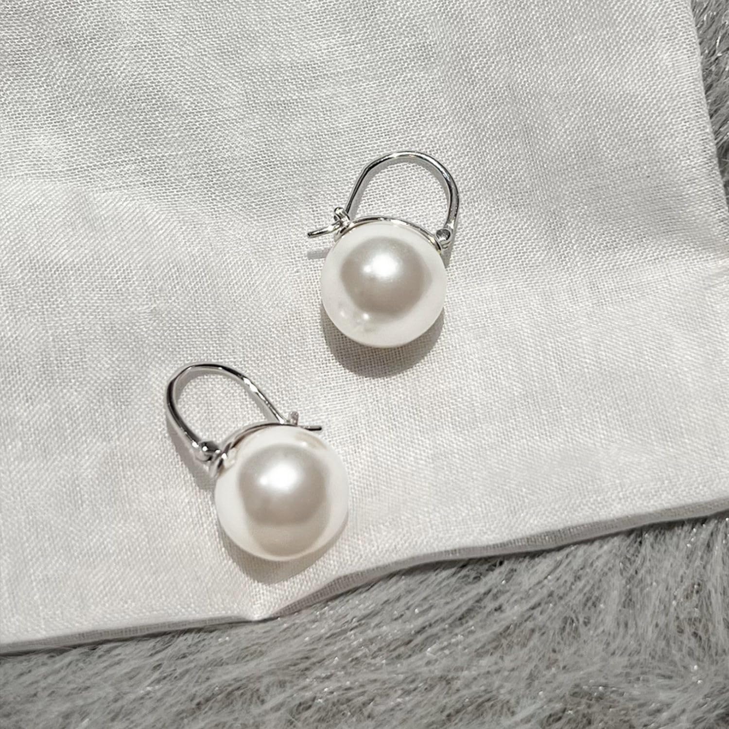 Elegant 925 Sterling Silver Pearl Drop Earrings