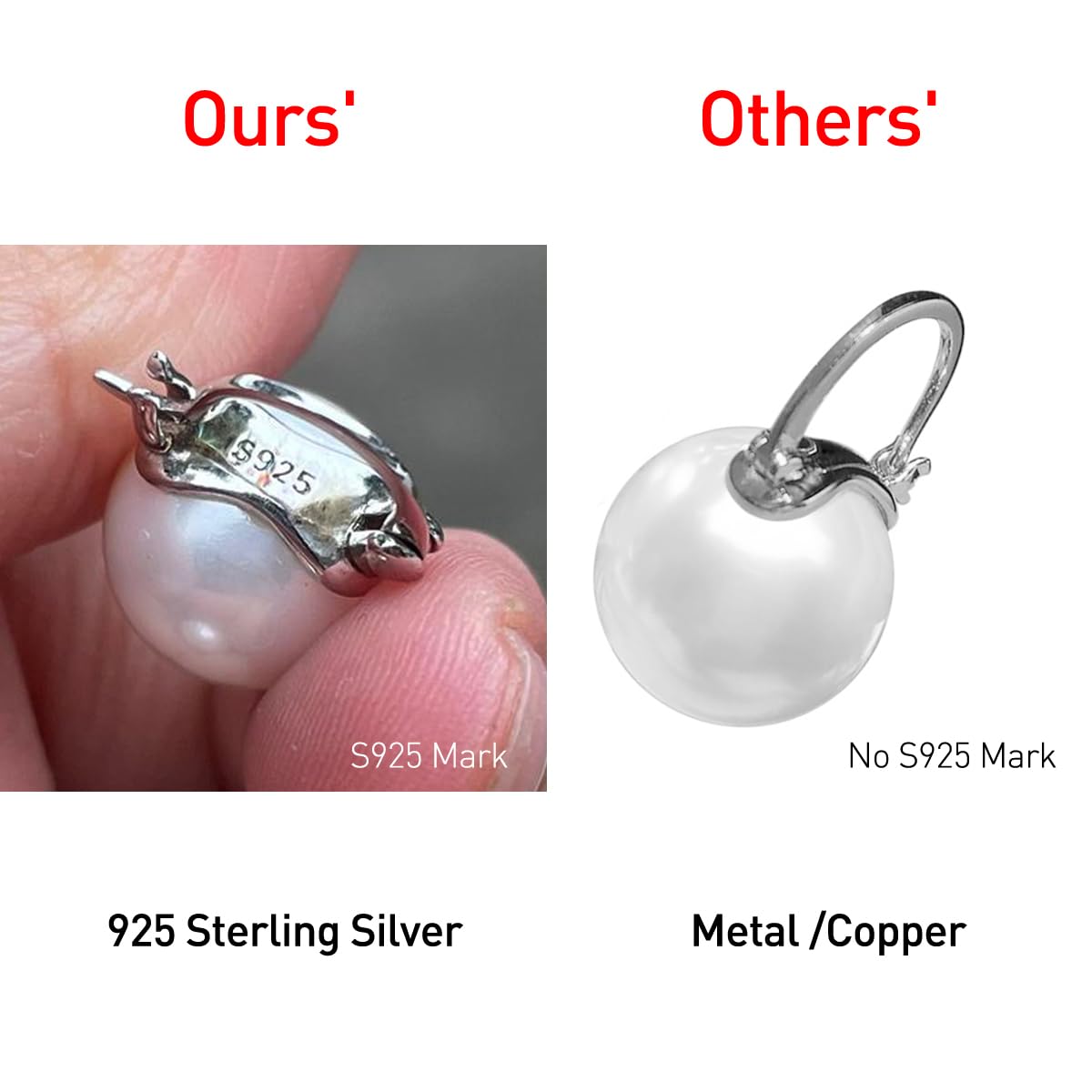 Elegant 925 Sterling Silver Pearl Drop Earrings