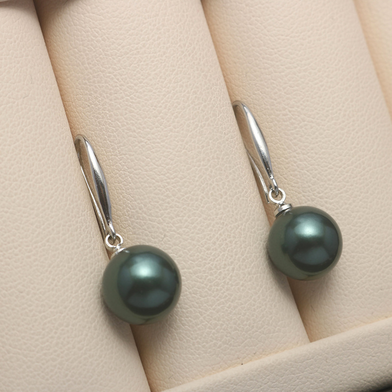 925 Sterling Silver White Gold Plated Inlay Pearl Pendant Earrings For Women Girls Ladies