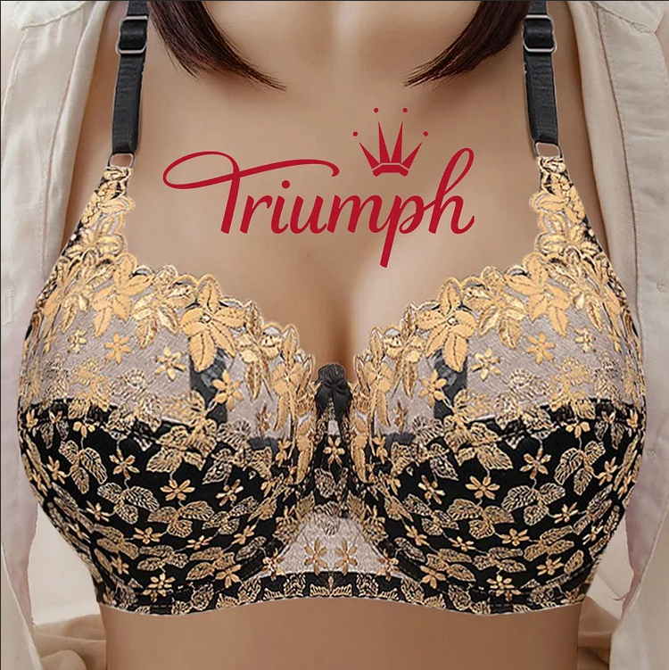 reguliuojama liemenėlė su išsiuvinėtais nėriniais (M-6XL)