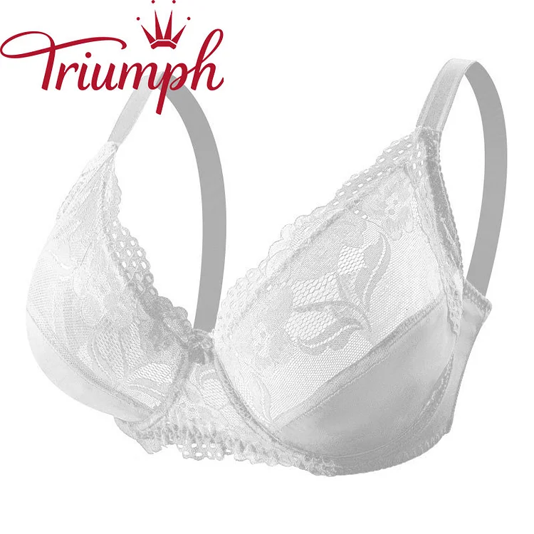Triumph - 🔥Lenjerie sexy transparentă ultra subțire push up din dantelă [75A-110E] Set 3 bucăți