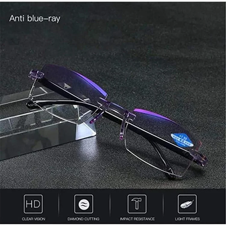 【Pirkite 1 Gaukite 1 nemokamai】FoldFlat Sapphire High Hardness Anti Blue Progressive Far Near Dual Purpose Glasses