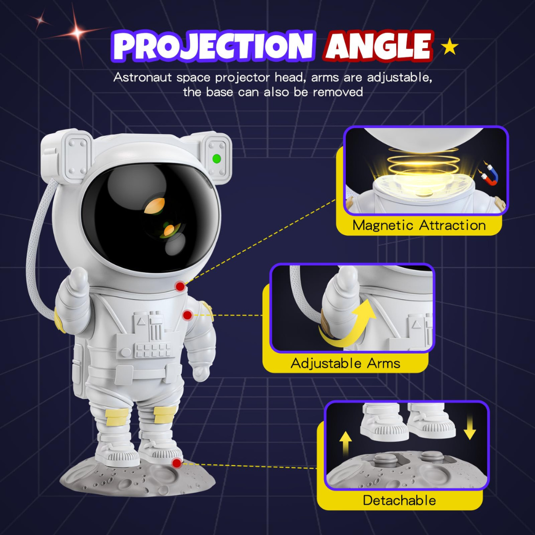 "Astronaut Galaxy" projektoriaus įkraunama lempa su nuotolinio valdymo pultu