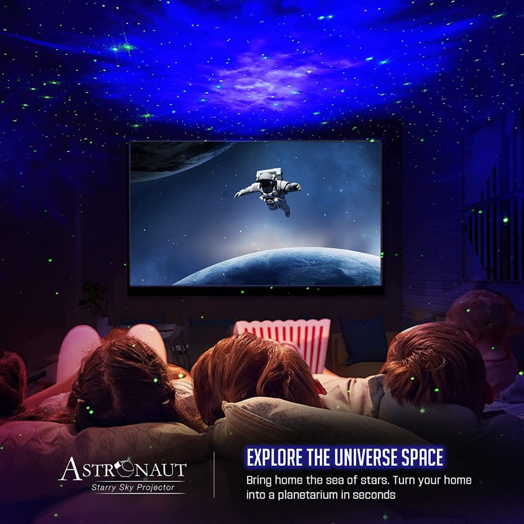 "Astronaut Galaxy" projektoriaus įkraunama lempa su nuotolinio valdymo pultu