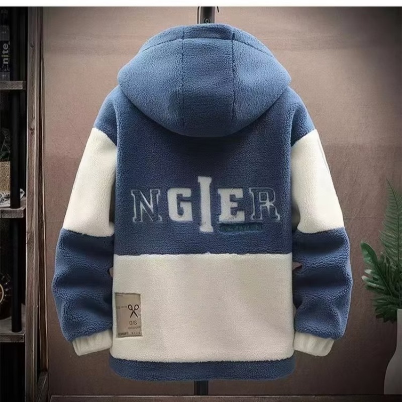  🍂🧥【M-8XL】 Stora šilta plokščia žieminė vyriška vilnonė striukė