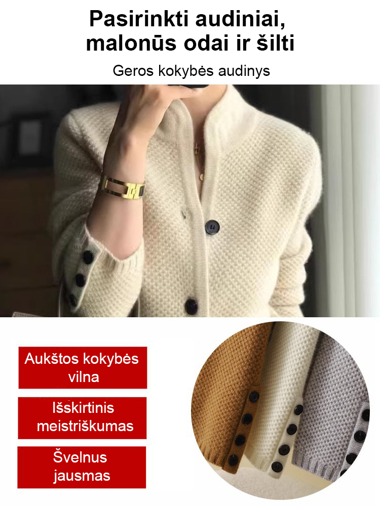 Elegantiškas retro prancūziškas kašmyro megztinis